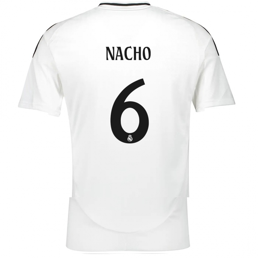 Criança Camisola Nacho Fernandez #6 Branco Principal 2024/25 Camisa