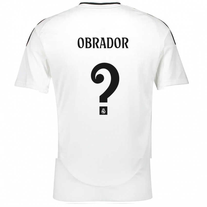 Criança Camisola Rafael Obrador #0 Branco Principal 2024/25 Camisa