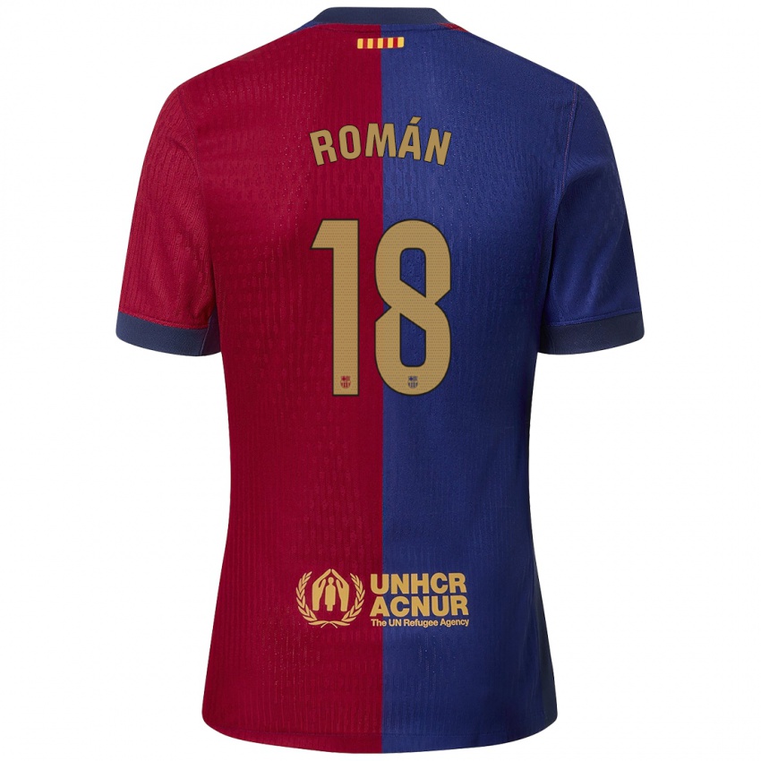 Criança Camisola Pocho Román #18 Azul Vermelho Principal 2024/25 Camisa