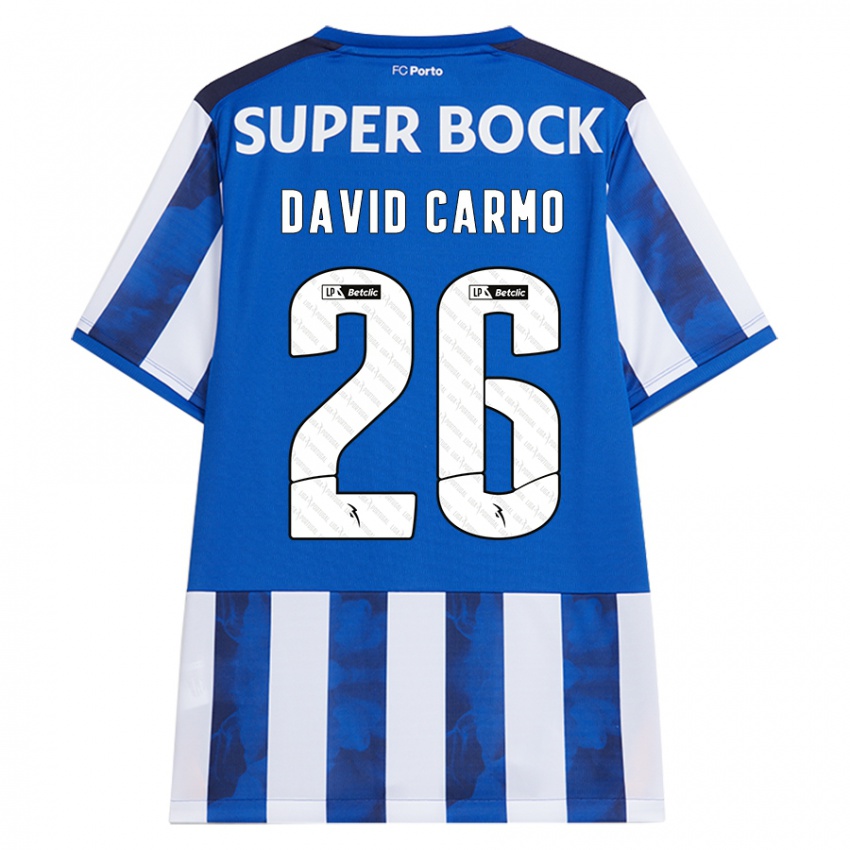 Criança Camisola David Carmo #26 Azul Azul Principal 2024/25 Camisa