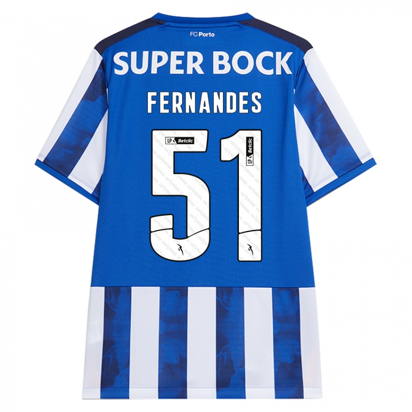 Criança Camisola Diogo Fernandes #51 Azul Azul Principal 2024/25 Camisa