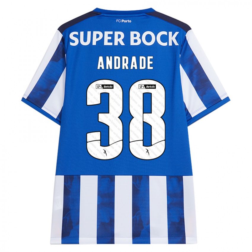 Criança Camisola Fernando Andrade #38 Azul Azul Principal 2024/25 Camisa