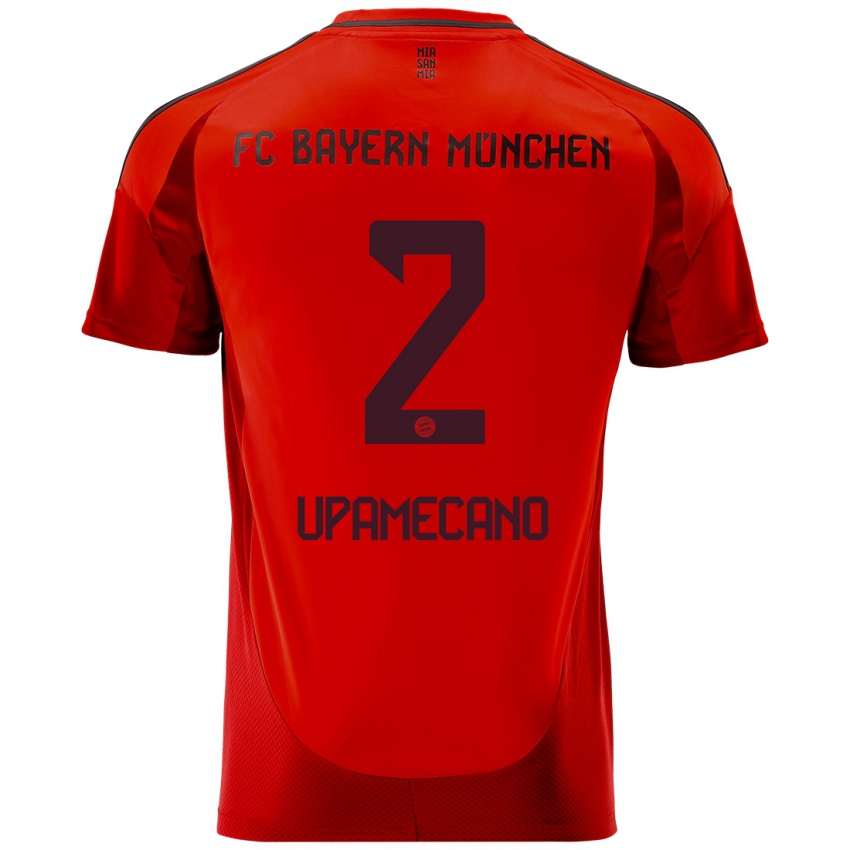 Criança Camisola Dayot Upamecano #2 Vermelho Principal 2024/25 Camisa