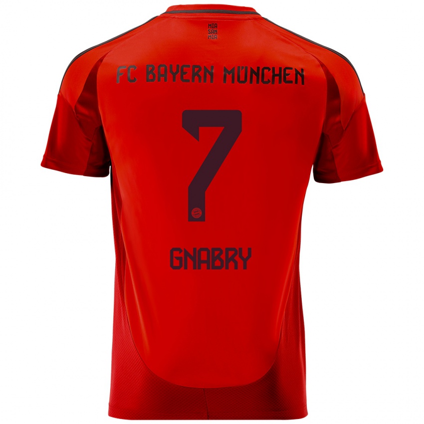 Criança Camisola Serge Gnabry #7 Vermelho Principal 2024/25 Camisa