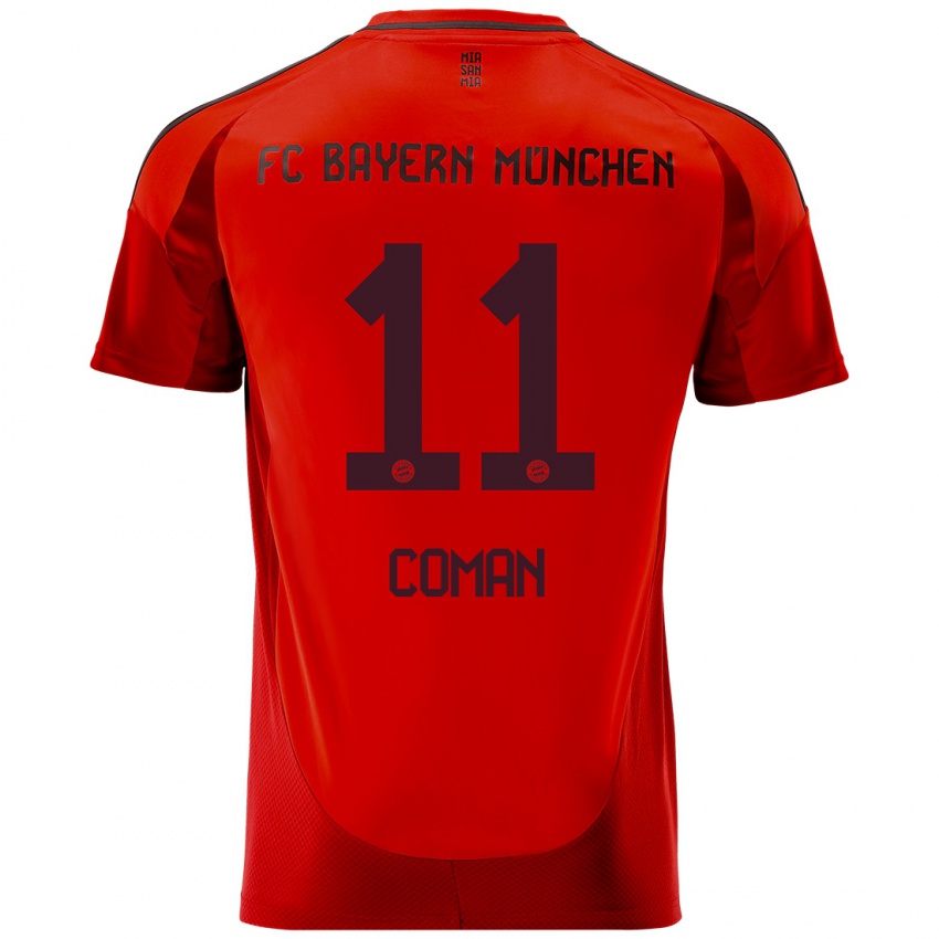 Criança Camisola Kingsley Coman #11 Vermelho Principal 2024/25 Camisa