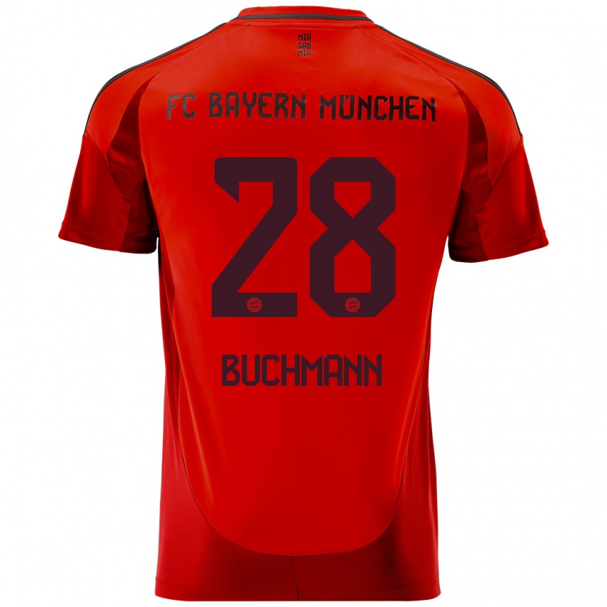 Criança Camisola Tarek Buchmann #28 Vermelho Principal 2024/25 Camisa