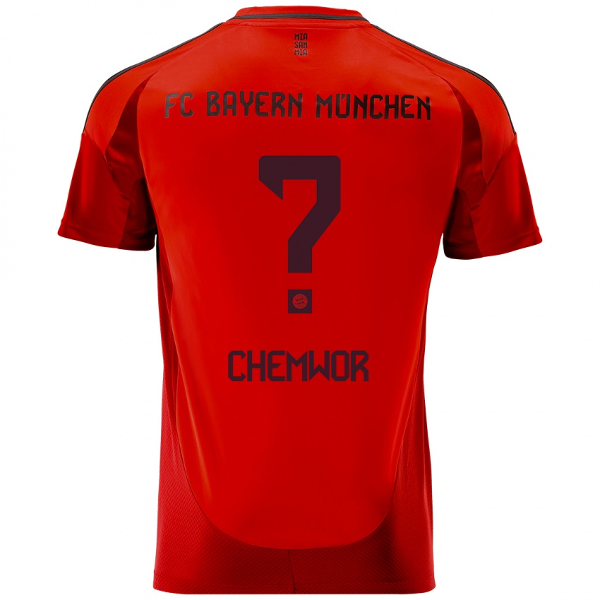 Criança Camisola Sadiki Chemwor #0 Vermelho Principal 2024/25 Camisa