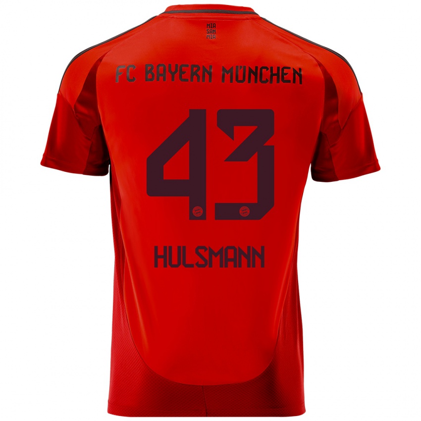 Criança Camisola Tom Hulsmann #43 Vermelho Principal 2024/25 Camisa