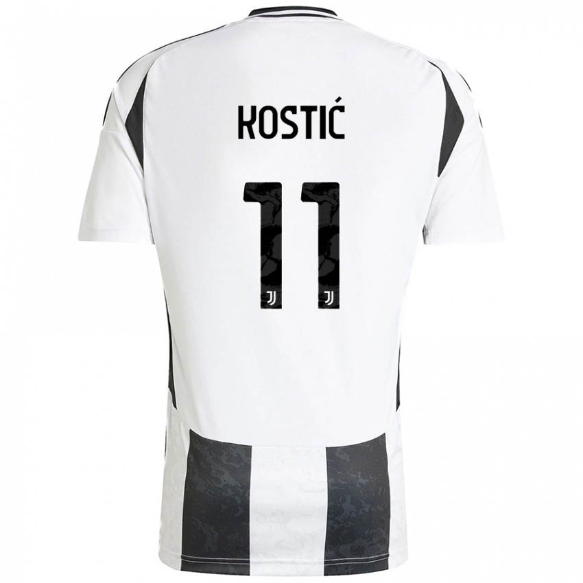 Criança Camisola Filip Kostic #11 Preto Branco Principal 2024/25 Camisa