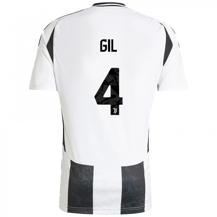 Criança Camisola Javier Gil #4 Preto Branco Principal 2024/25 Camisa