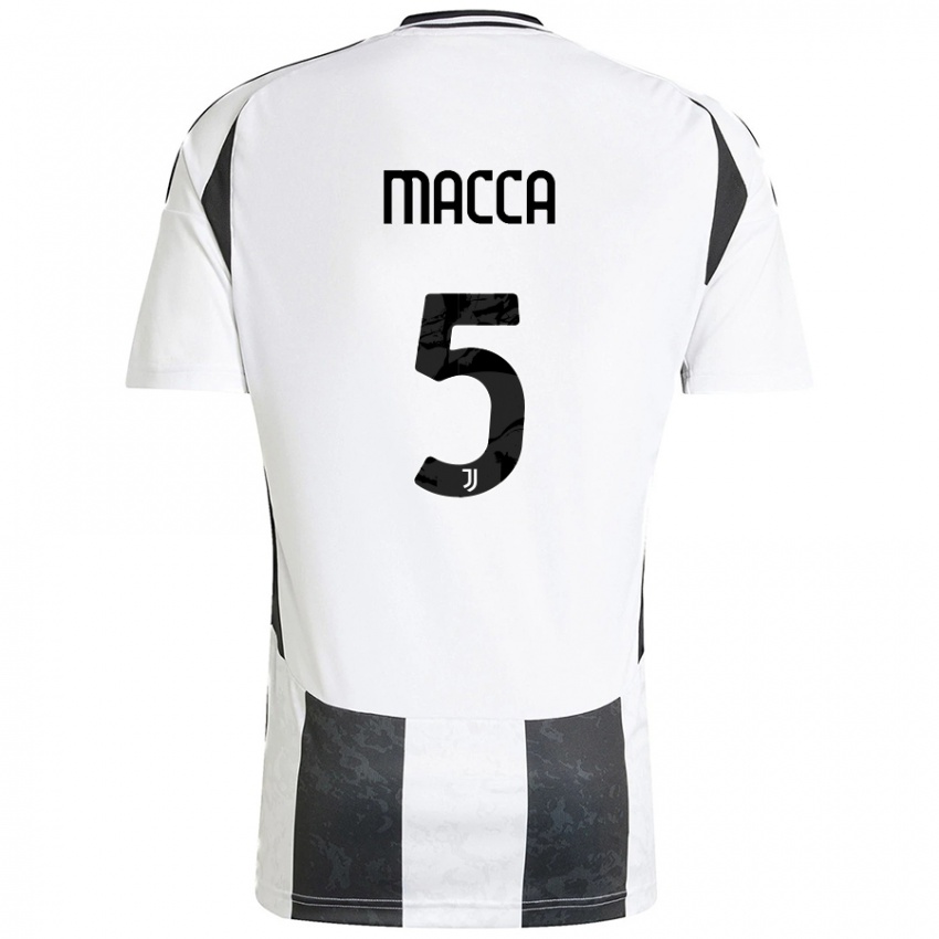 Criança Camisola Federico Macca #5 Preto Branco Principal 2024/25 Camisa