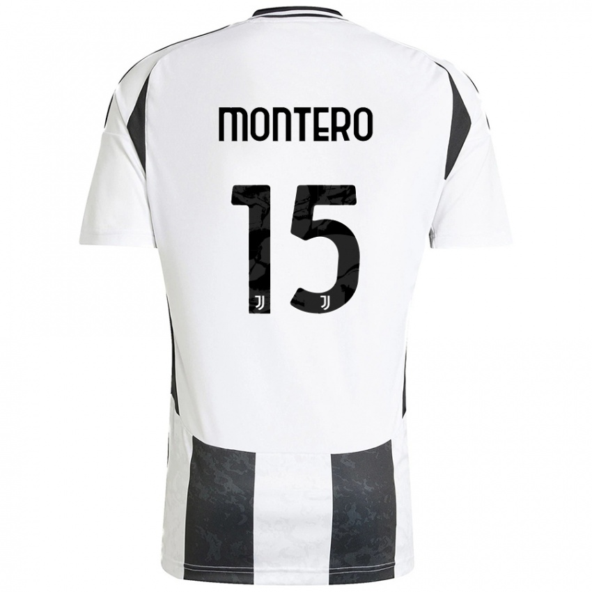 Criança Camisola Alfonso Montero #15 Preto Branco Principal 2024/25 Camisa