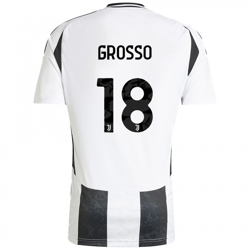 Criança Camisola Filippo Grosso #18 Preto Branco Principal 2024/25 Camisa