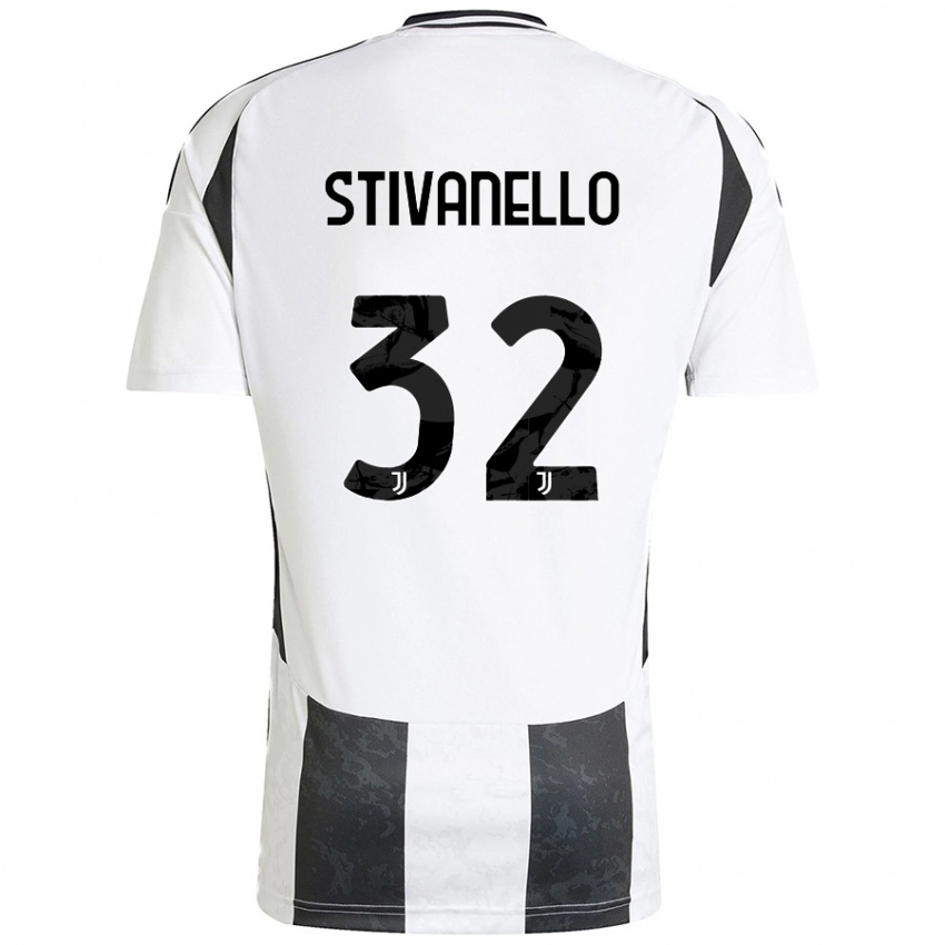 Criança Camisola Riccardo Stivanello #32 Preto Branco Principal 2024/25 Camisa