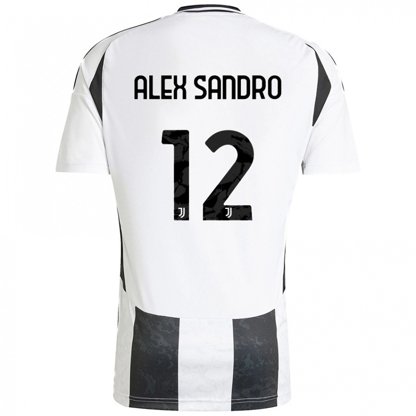 Criança Camisola Alex Sandro #12 Preto Branco Principal 2024/25 Camisa