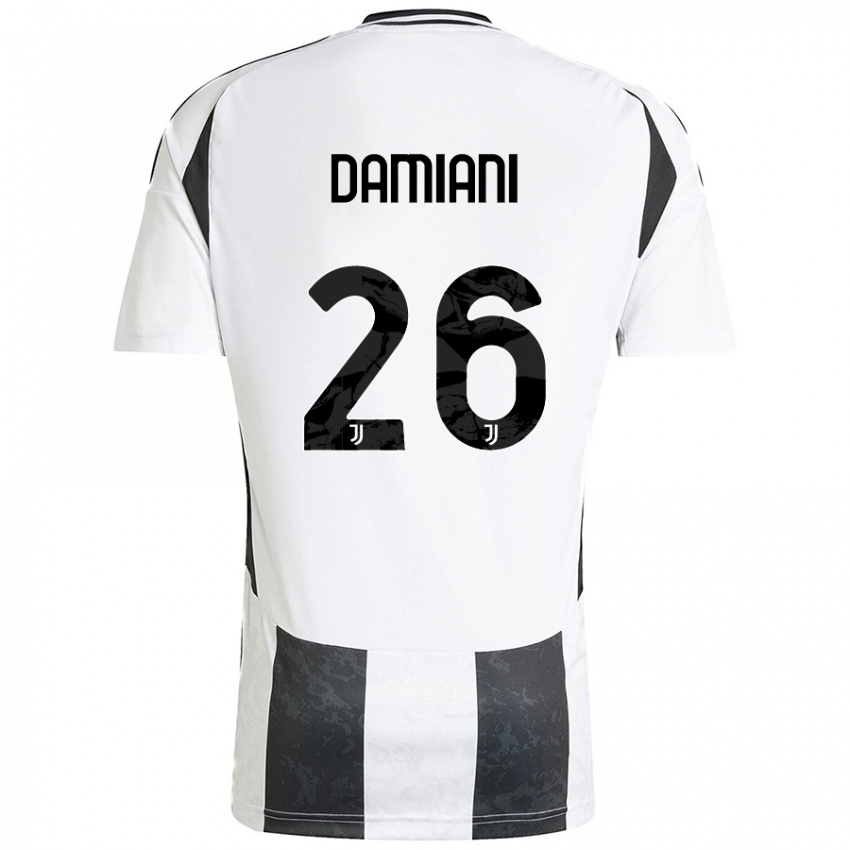 Criança Camisola Samuele Damiani #26 Preto Branco Principal 2024/25 Camisa