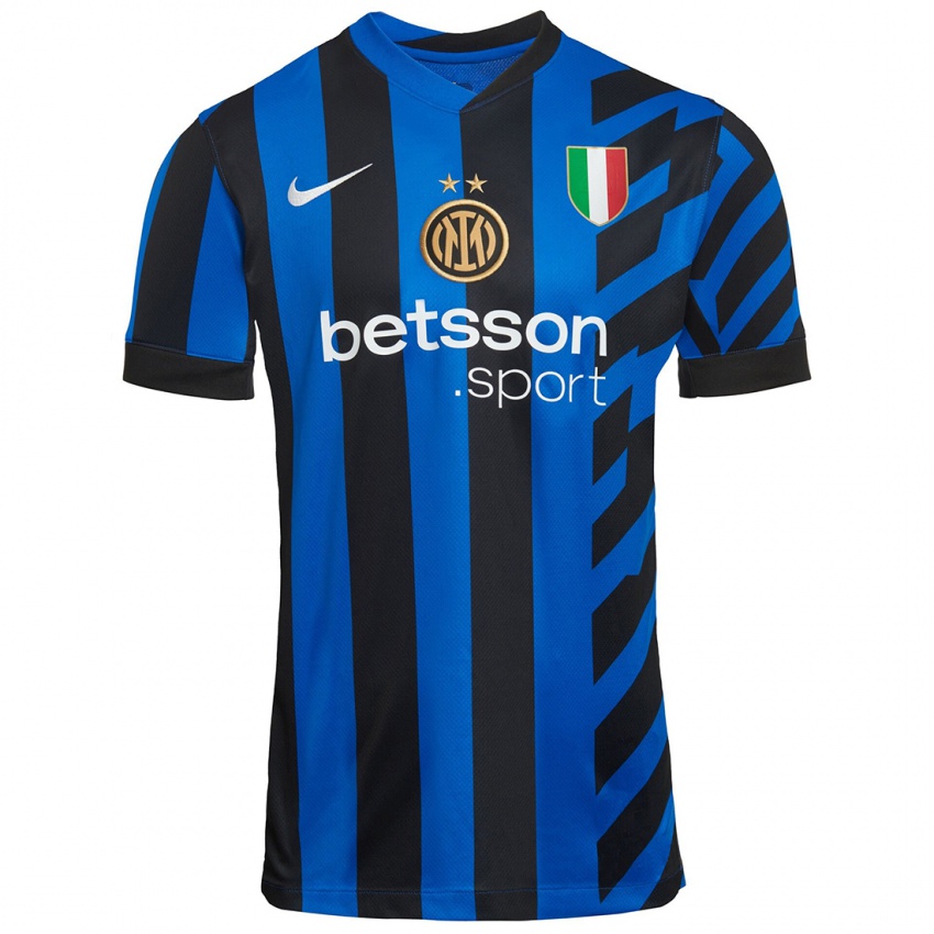 Criança Camisola Yann Sommer #1 Azul Preto Principal 2024/25 Camisa