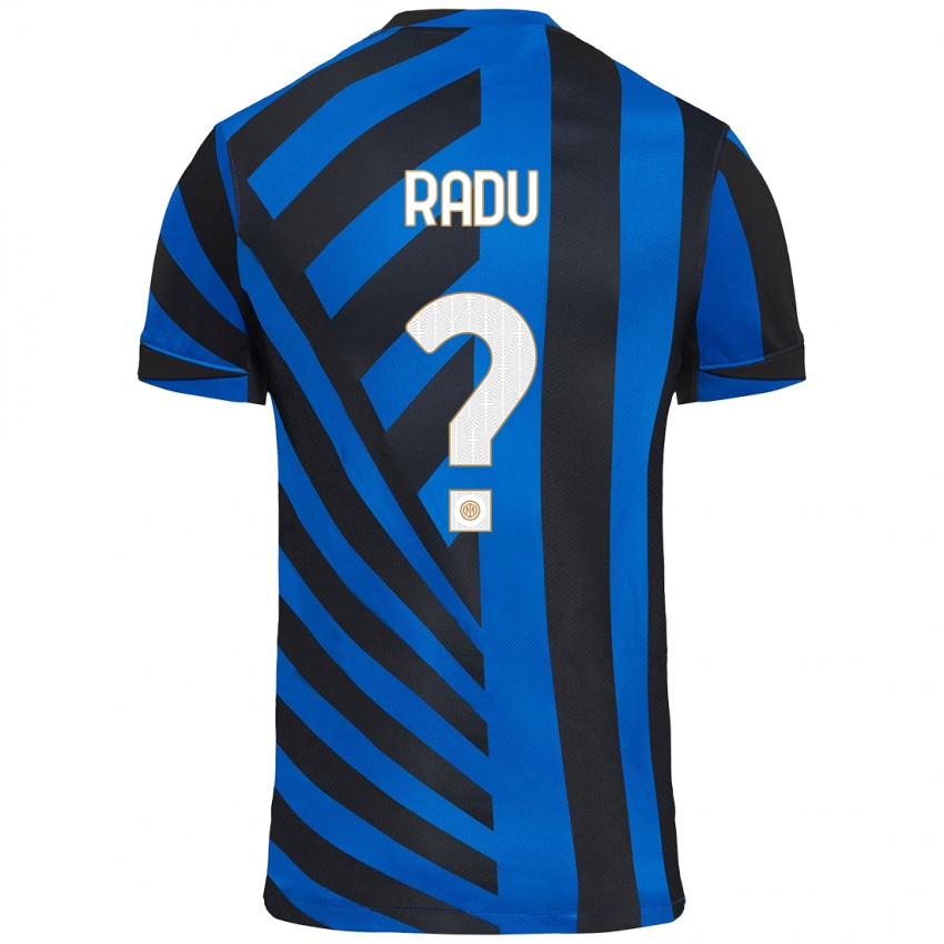 Criança Camisola Andrei Radu #0 Azul Preto Principal 2024/25 Camisa