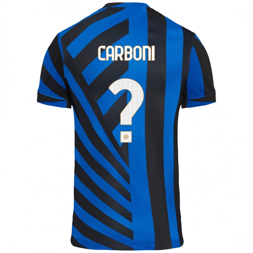 Criança Camisola Franco Carboni #0 Azul Preto Principal 2024/25 Camisa