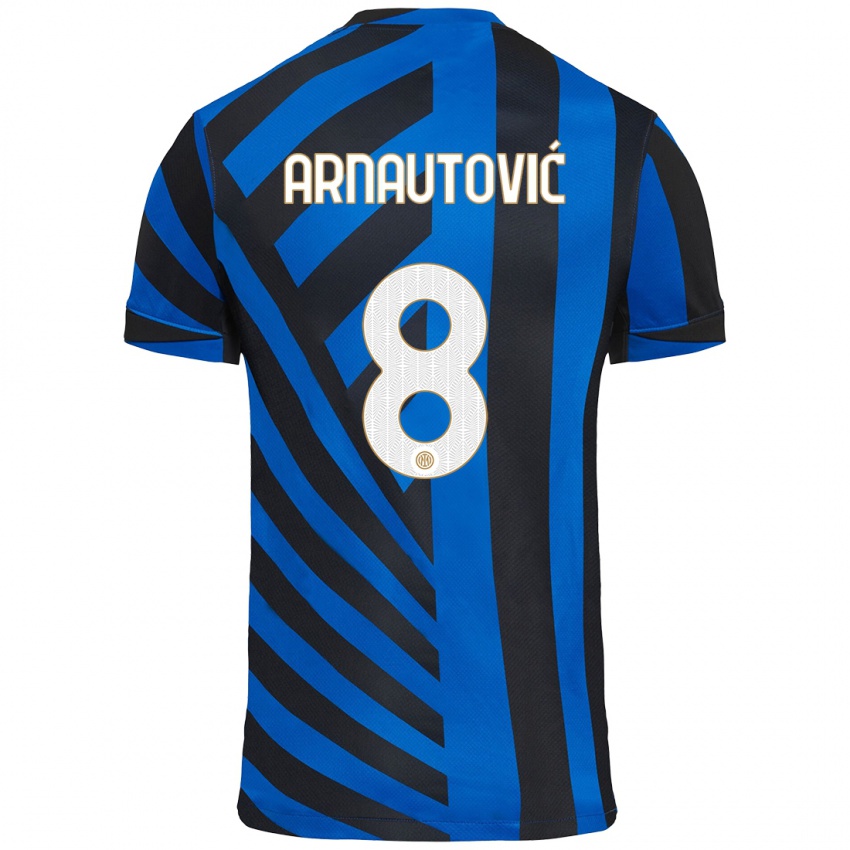 Criança Camisola Marko Arnautovic #8 Azul Preto Principal 2024/25 Camisa