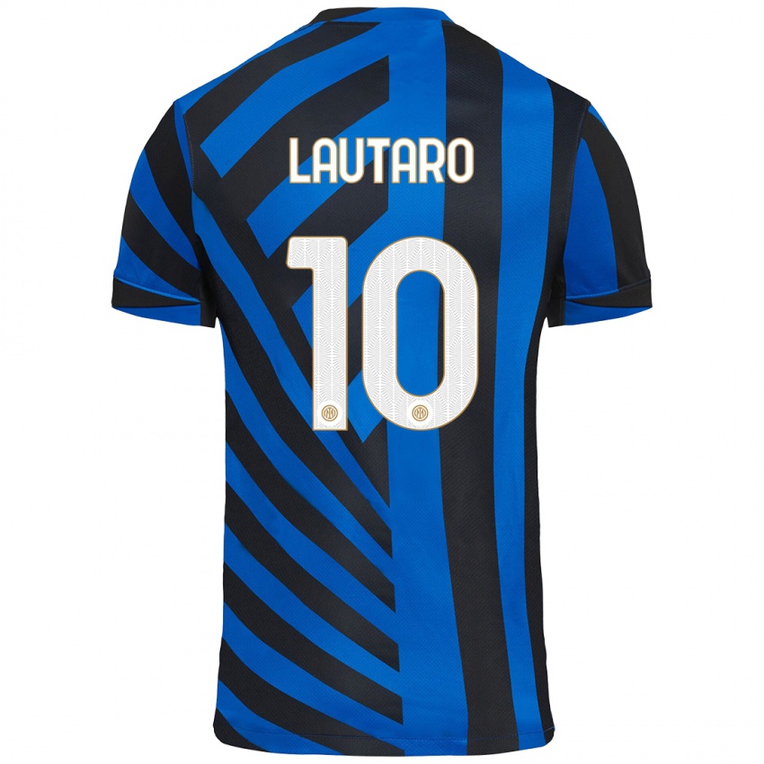 Criança Camisola Lautaro Martinez #10 Azul Preto Principal 2024/25 Camisa