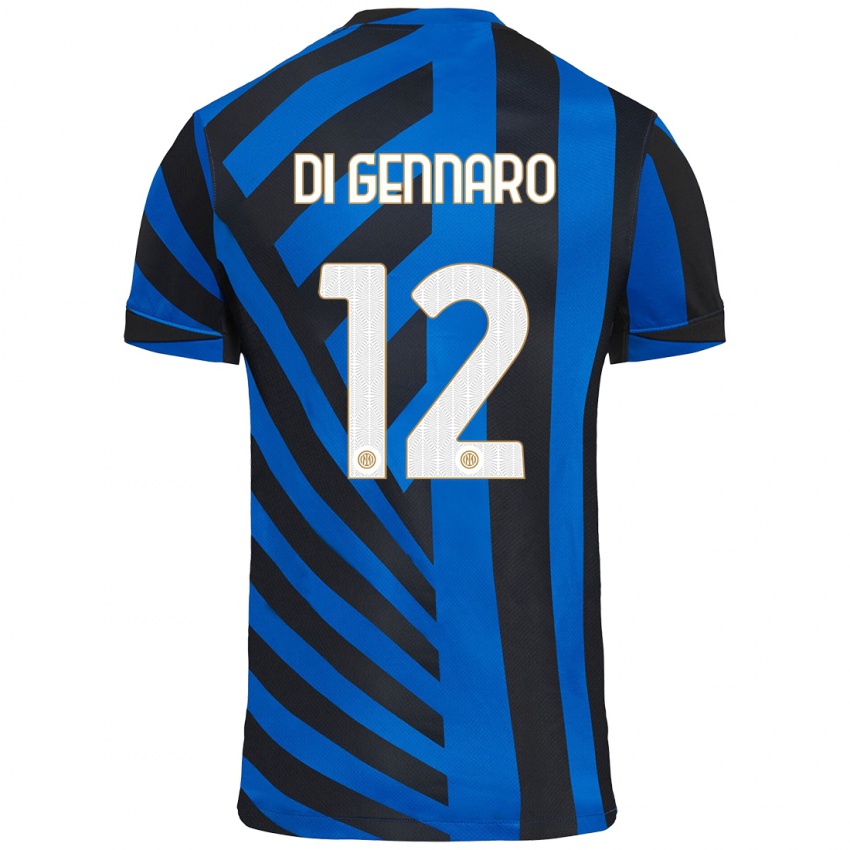 Criança Camisola Raffaele Di Gennaro #12 Azul Preto Principal 2024/25 Camisa