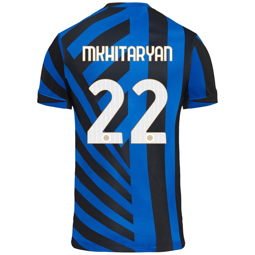 Criança Camisola Henrikh Mkhitaryan #22 Azul Preto Principal 2024/25 Camisa