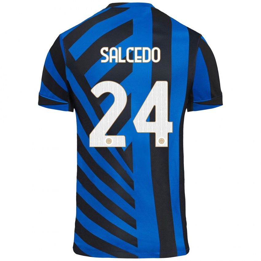 Criança Camisola Eddie Salcedo #24 Azul Preto Principal 2024/25 Camisa