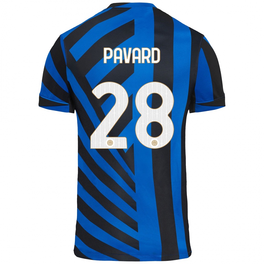 Criança Camisola Benjamin Pavard #28 Azul Preto Principal 2024/25 Camisa