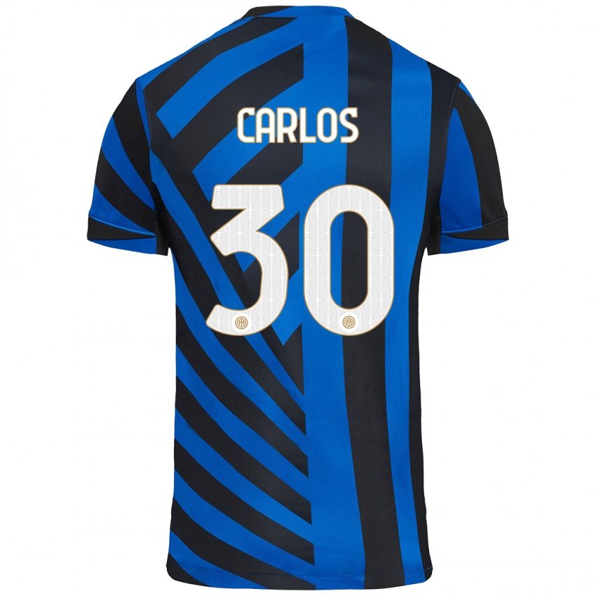 Criança Camisola Carlos Augusto #30 Azul Preto Principal 2024/25 Camisa