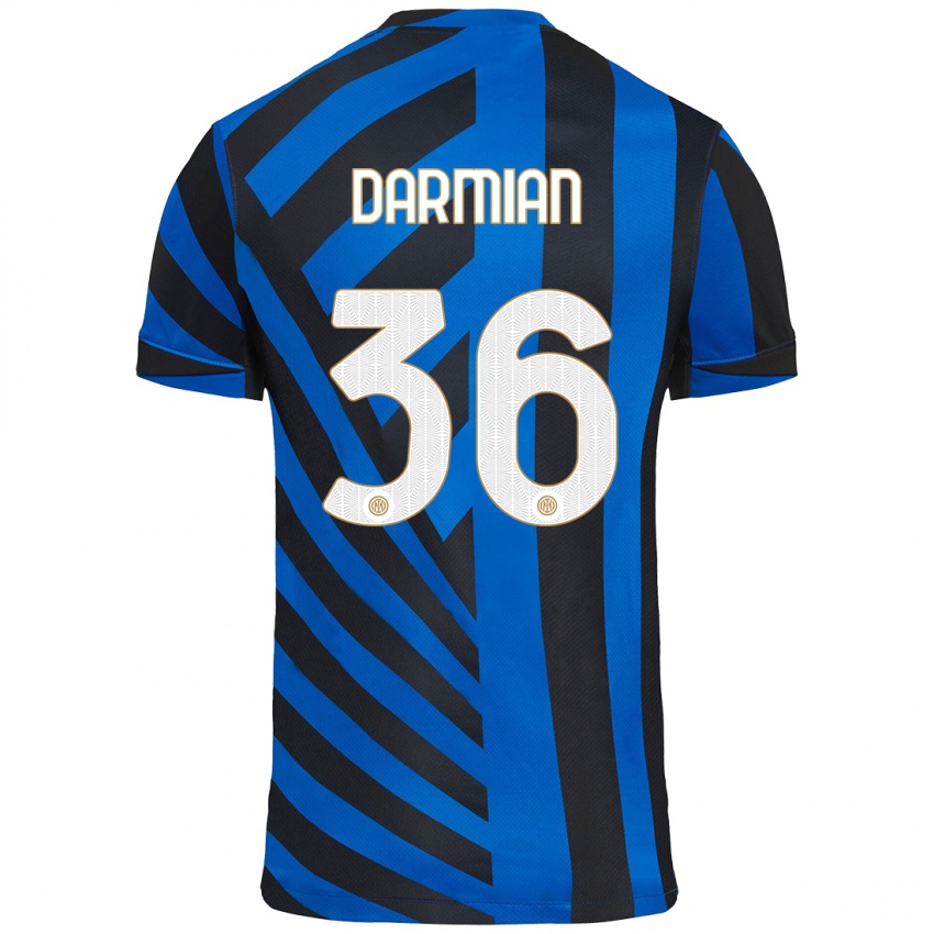 Criança Camisola Matteo Darmian #36 Azul Preto Principal 2024/25 Camisa