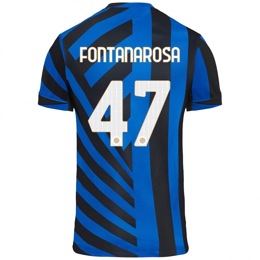 Criança Camisola Alessandro Fontanarosa #47 Azul Preto Principal 2024/25 Camisa