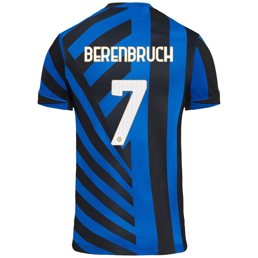 Criança Camisola Thomas Berenbruch #7 Azul Preto Principal 2024/25 Camisa