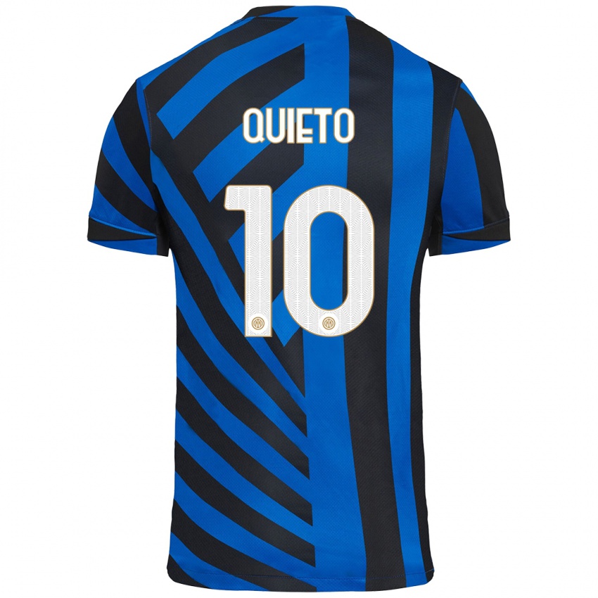 Criança Camisola Daniele Quieto #10 Azul Preto Principal 2024/25 Camisa