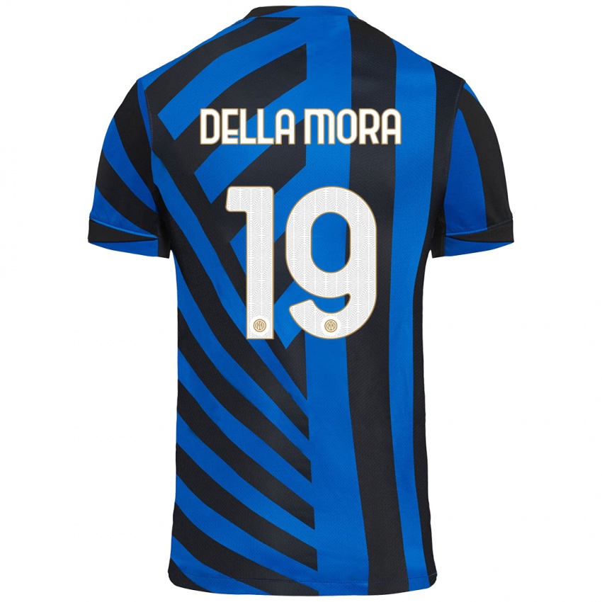 Criança Camisola Tommaso Della Mora #19 Azul Preto Principal 2024/25 Camisa