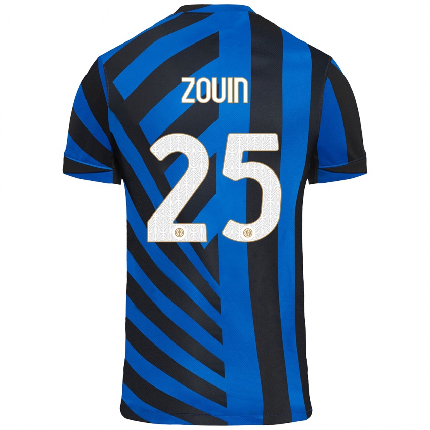 Criança Camisola Aymen Zouin #25 Azul Preto Principal 2024/25 Camisa