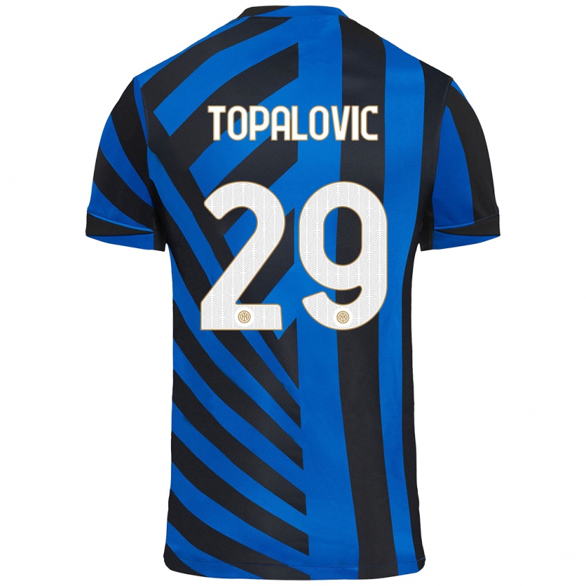 Criança Camisola Luka Topalovic #29 Azul Preto Principal 2024/25 Camisa