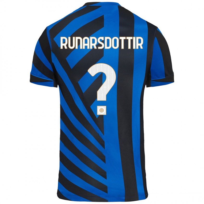 Criança Camisola Cecilía Rán Rúnarsdóttir #0 Azul Preto Principal 2024/25 Camisa