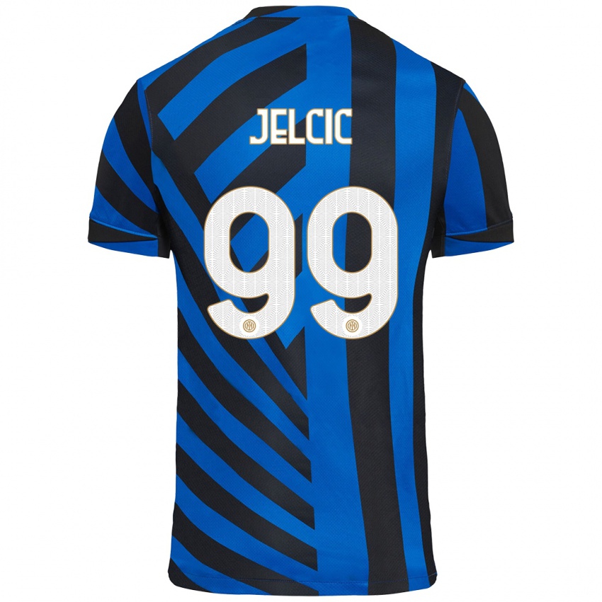 Criança Camisola Maja Jelčić #99 Azul Preto Principal 2024/25 Camisa