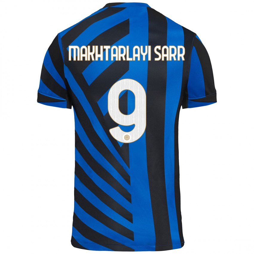 Criança Camisola Amadou Makhtarlayi Sarr #9 Azul Preto Principal 2024/25 Camisa