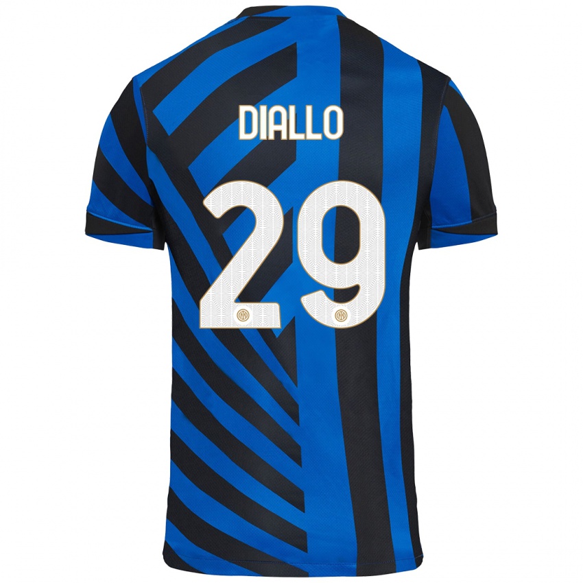 Criança Camisola Oumar Diallo #29 Azul Preto Principal 2024/25 Camisa