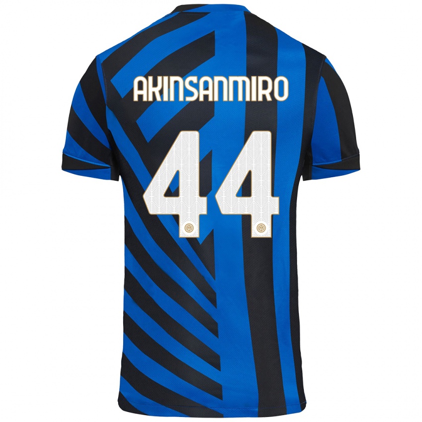 Criança Camisola Ebenezer Akinsanmiro #44 Azul Preto Principal 2024/25 Camisa