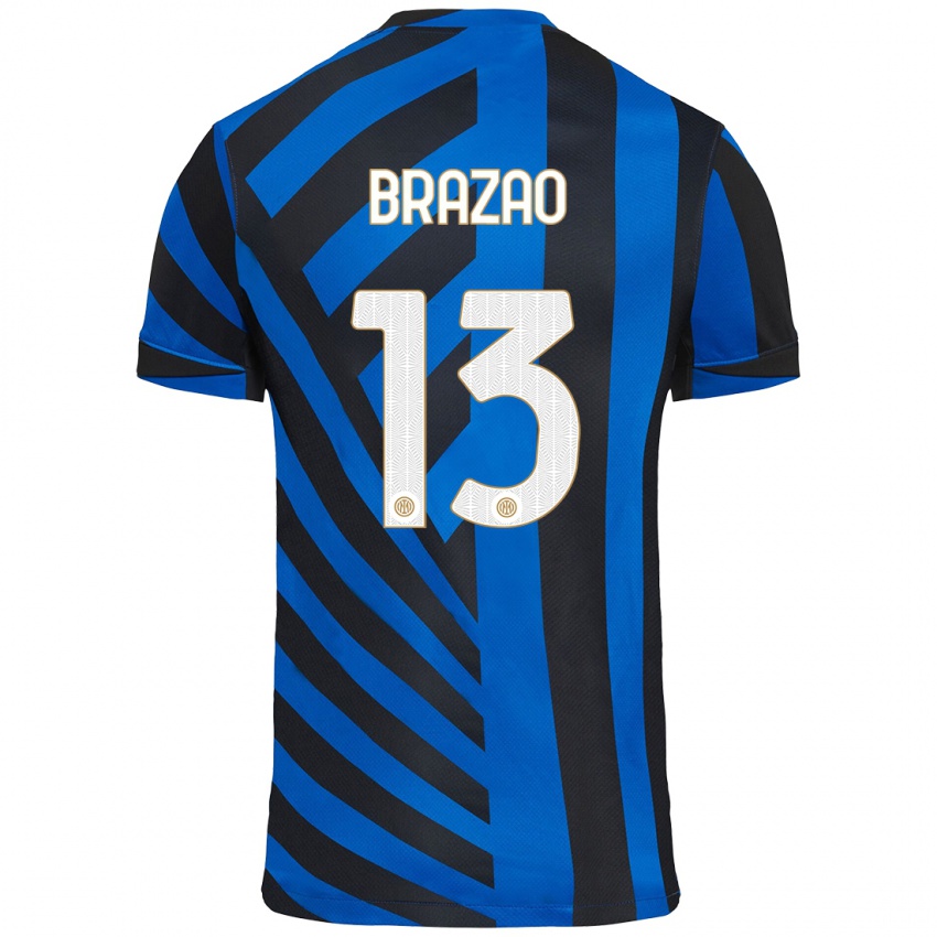 Criança Camisola Gabriel Brazao #13 Azul Preto Principal 2024/25 Camisa