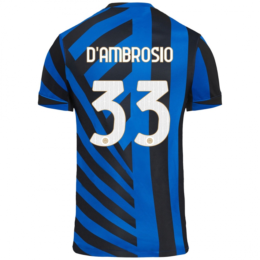 Criança Camisola Danilo D'ambrosio #33 Azul Preto Principal 2024/25 Camisa