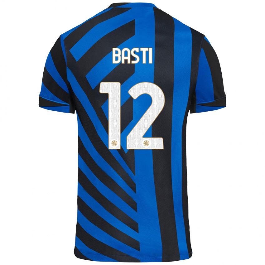 Criança Camisola Matteo Basti #12 Azul Preto Principal 2024/25 Camisa