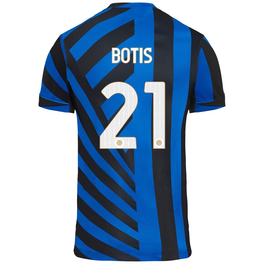 Criança Camisola Nikolaos Botis #21 Azul Preto Principal 2024/25 Camisa