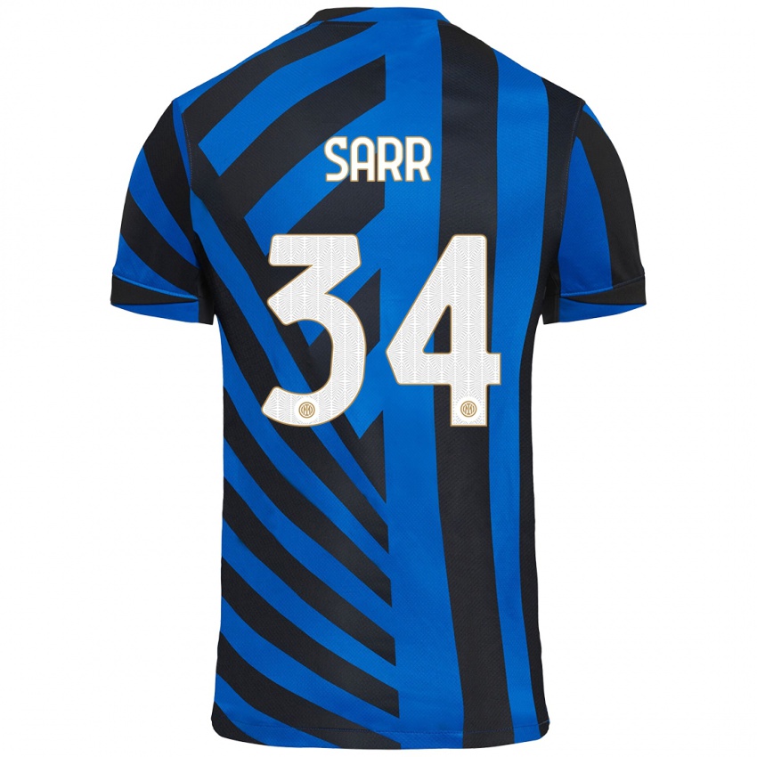 Criança Camisola Amadou Sarr #34 Azul Preto Principal 2024/25 Camisa