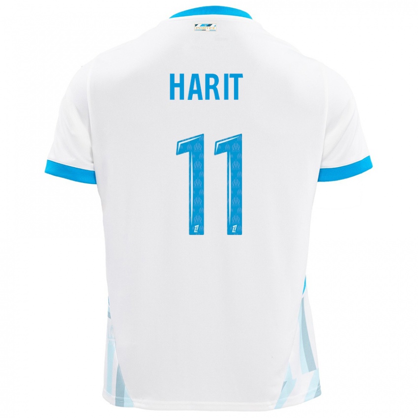 Criança Camisola Amine Harit #11 Céu Branco Azul Principal 2024/25 Camisa