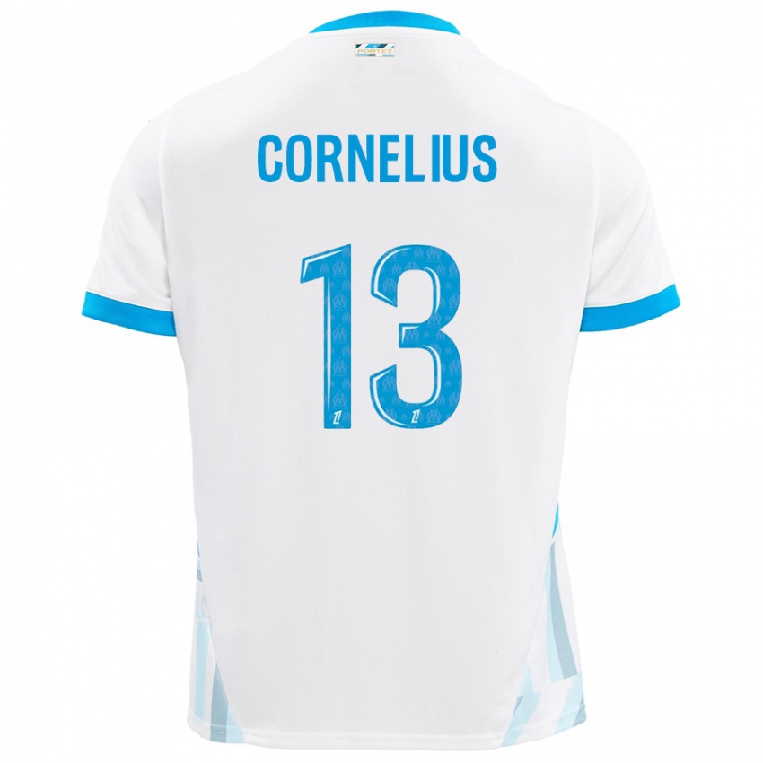 Criança Camisola Derek Cornelius #13 Céu Branco Azul Principal 2024/25 Camisa