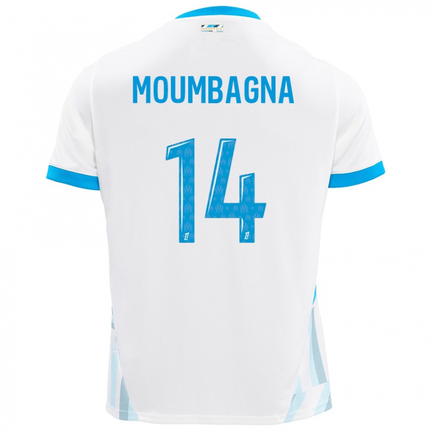 Criança Camisola Faris Moumbagna #14 Céu Branco Azul Principal 2024/25 Camisa